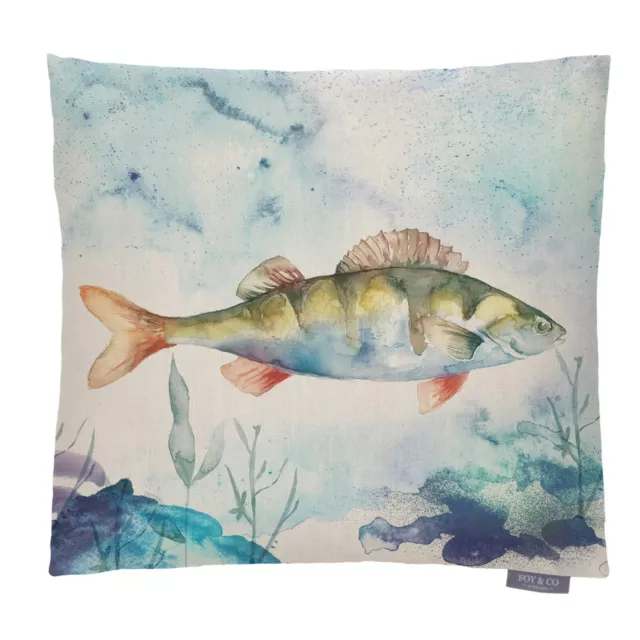Perch 43x43cm Cushion Cover Multi | Voyage Fabric | Handmade | Print | Fish
