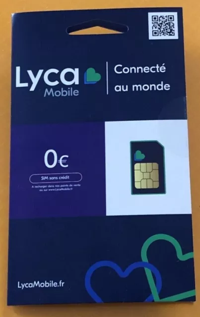 Carte SIM prépayée Lycamobile  sans engagement SANS crédit