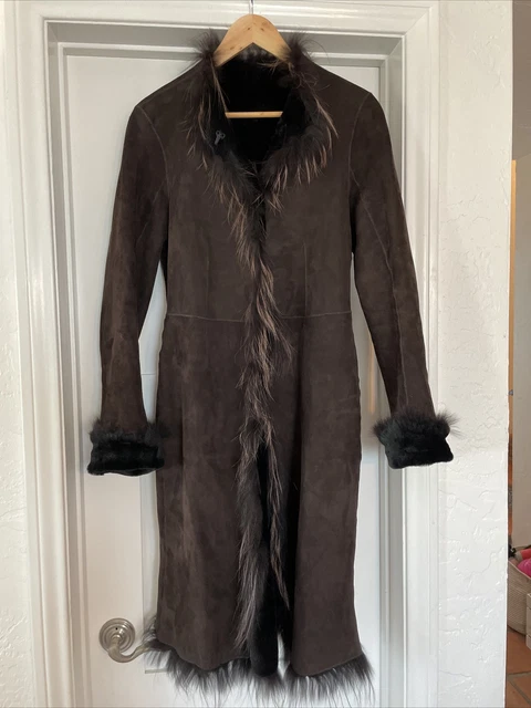 Nigel Preston & Knight Women's Suede Jacket Size S Fur Trim Brown EUC Nigel Preston & Knight Women's Suede Jacket Size S Fur Trim Brown EUC