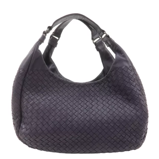 Authentic BOTTEGA VENETA Intrecciato Leather Shoulder Bag Purple 125787 Used F/S