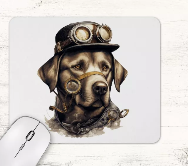 Steampunk Labrador Dog Neoprene Mouse Pad Mat #10