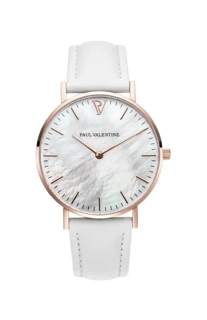 OROLOGIO DA DONNA classico Paul Valentine 36 mm oro rosa cinturino in pelle bianco NUOVO 36516 EUR 30 90 PicClick IT