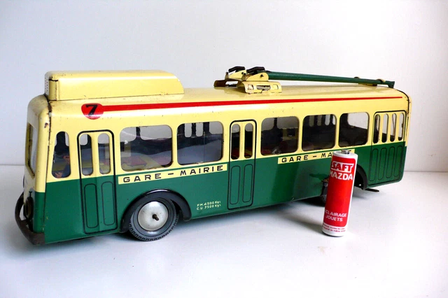 Joustra Trolley-Bus Stade Ref 442 - Tôle Lithographiée 31cm, état Correct 1952