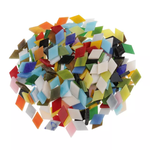 300x Mixed Color Rhombus Glass Mosaic Tiles Tera for DIY Art Craft 12mm