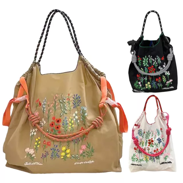 Womens Eco Bag Shoulder Bag Fashion Printing Embroidered Shopping Bag Large