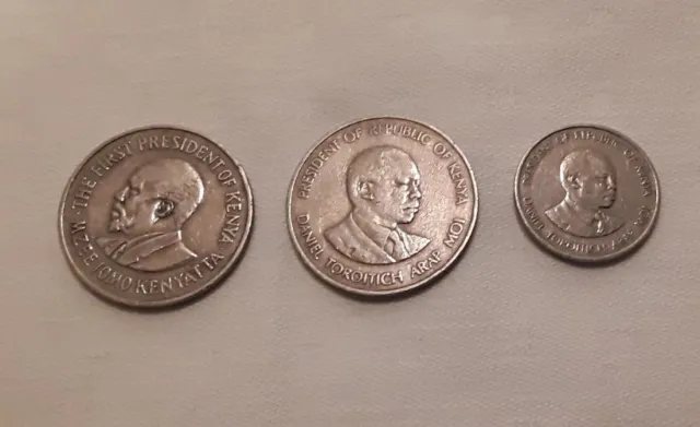 3 alte Münzen von Kenia