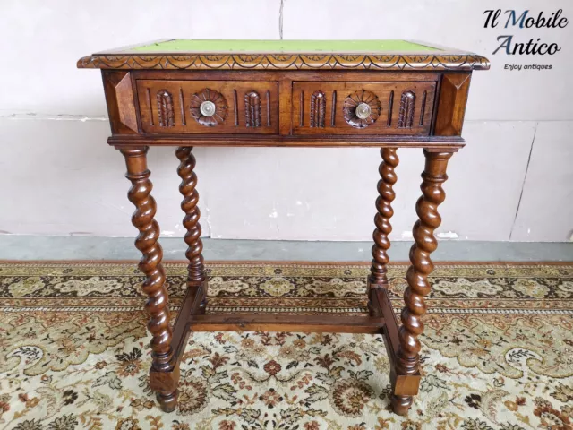 Tavolino In Noce Massello Integro E Originale Di Epoca 800' Restaurato