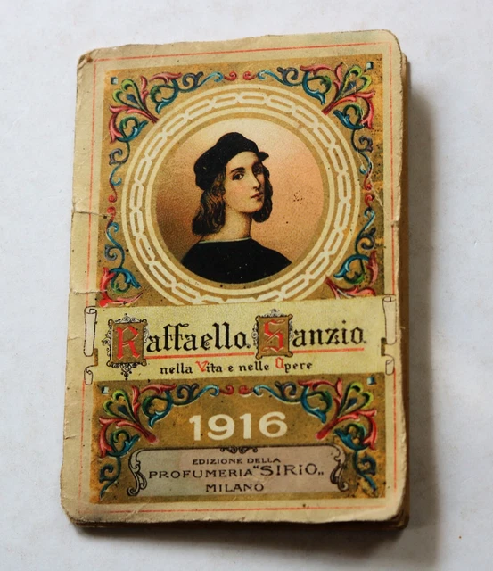 calendarietto 1916 Sirio Milano RAFFAELLO SANZIO NELLA VITA E NELLE OPERE