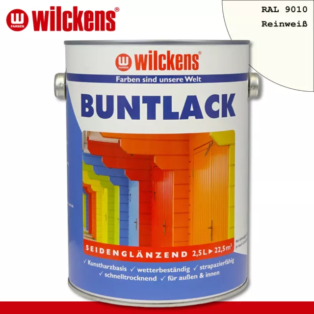 Wilckens 2,5 L Vernice Variopinta Lucido Satinato Ral 9010 Bianco Puro Interno &