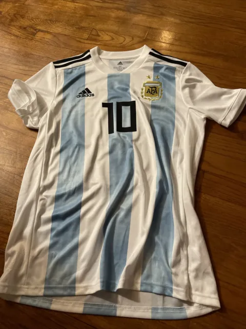 Lionel Messi 2018 Adidas Argentina Home World Cup Men Size Medium Shirt/Jersey