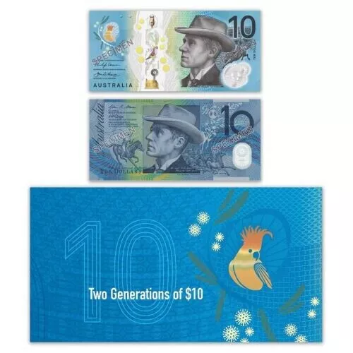 Two Generations $10 Ten Dollar Banknote UNC Folder RBA Free EXP shipping