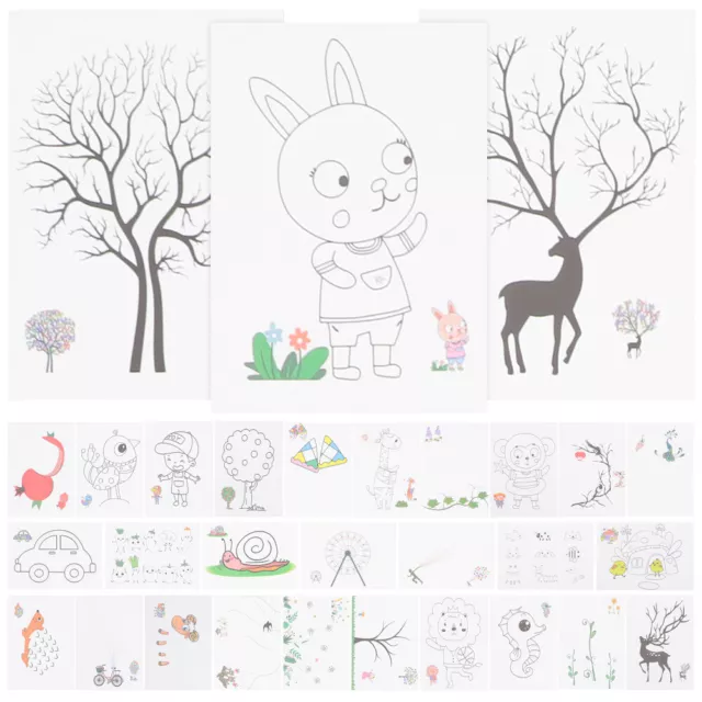 Kit de pintura de dedos para niños - 30 tarjetas y juguetes lavables