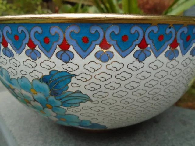 Chinese Cloisonne bowl super colours 8 inch diameter 3