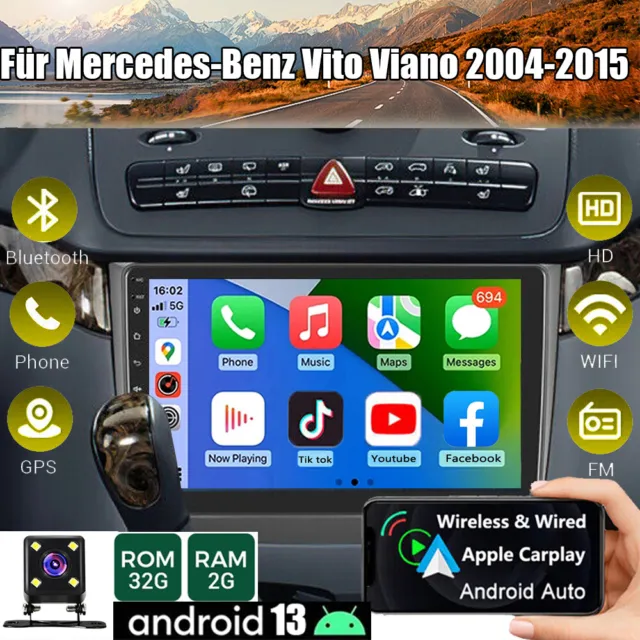 Android Autoradio Android 13 GPS Navi Für Mercedes-Benz Vito Viano 2004-2015