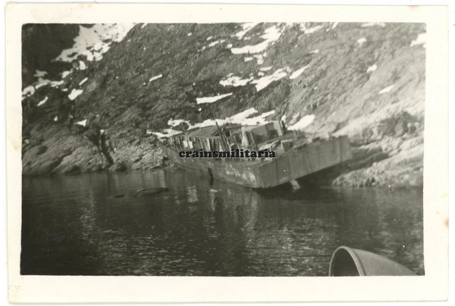 ORIG. FOTO WRACK der Marinefährprahm F245 Schiff Fähre bei NARVIK