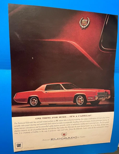 1967 Print Ad Cadillac Eldorado, GM, Red  10" x 13"