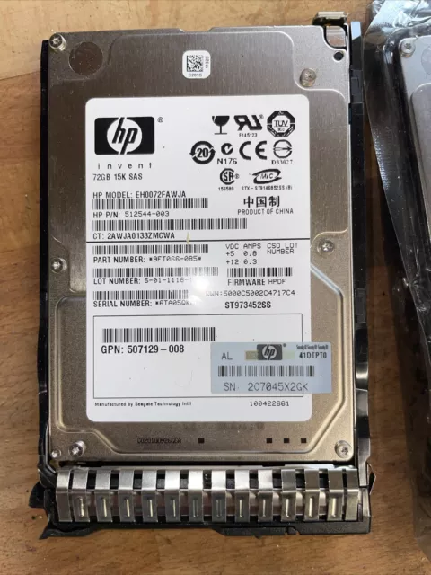 HP 72GB Server HDD 2.5" SAS 15K Enterprise Server Hard Drive