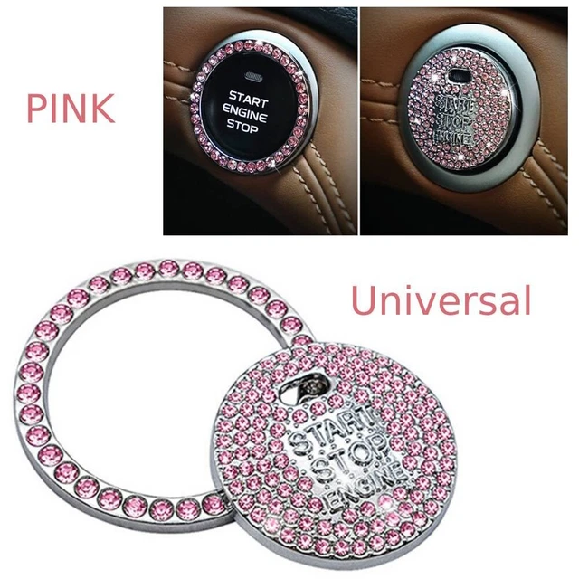 Crystal Sticker Start Button Bling Chrome Metal Decor Universal Brand New