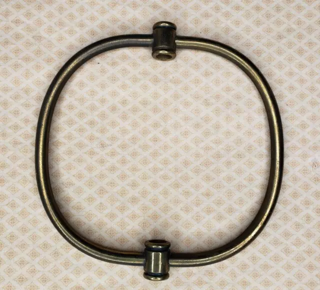 Vintage, Heavy, Brass, Lamp Shade Harp Pass Through Hanging Light Nice Patina