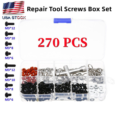 270Pcs Repair Tool Screws Box Set for 1/10 RC Car HSP Axial SCX10 TRX4 RC RC Car