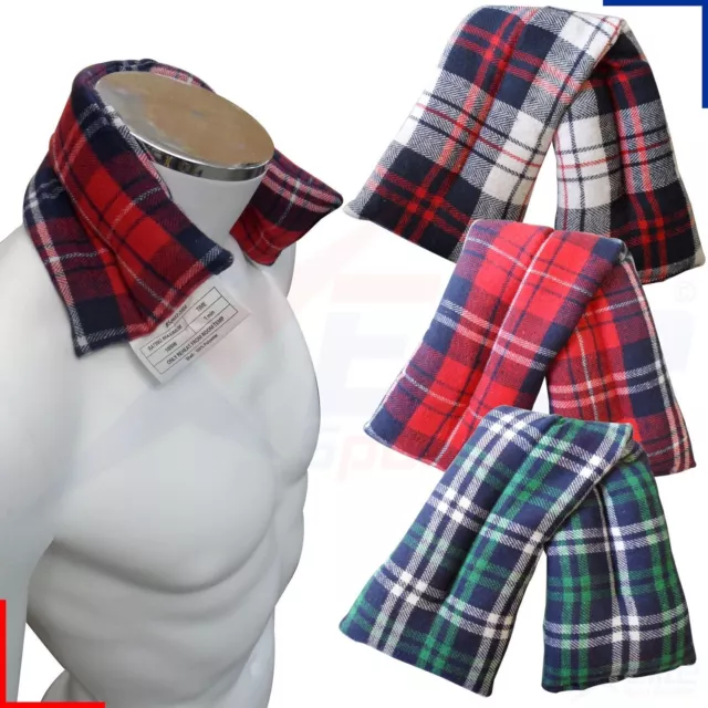 Hot or Cold Tartan Fleece Wheat Heat Pack Bag Muscle Joint Pain Relief Winter