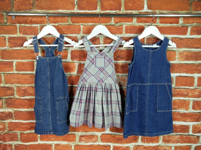Pacchetto Bambina Età 4-5 Anni Matalan Gap Ecc Abito Pinafore Blu Denim Cotone 110Cm