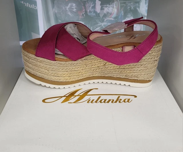 MULANKA WOMEN Ladies Fashion Solid Purple JUTE WEDGES SANDALS SIZE 36 UK 4 24.99 PicClick UK