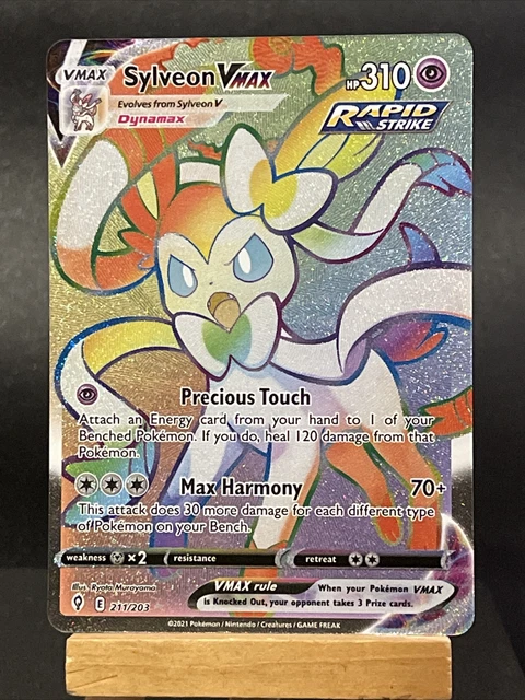 Pokemon Card Sylveon VMAX 211/203 Rainbow Secret Rare Evolving Skies Near Mint