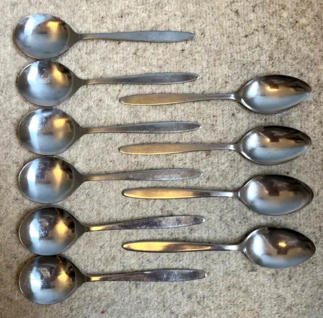 Spoons Dessert & Soup Sheffield Stainless Steel Vintage MCM TEN