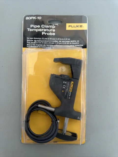 Fluke 80PK-10 Type-K Pipe Clamp Temperature Probe, -29 to 149°C, 64 mm (a6)