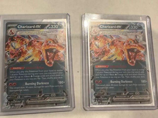 Lot Of 2 Pokémon TCG Charizard ex Obsidian Flames 125/197  Double Rare