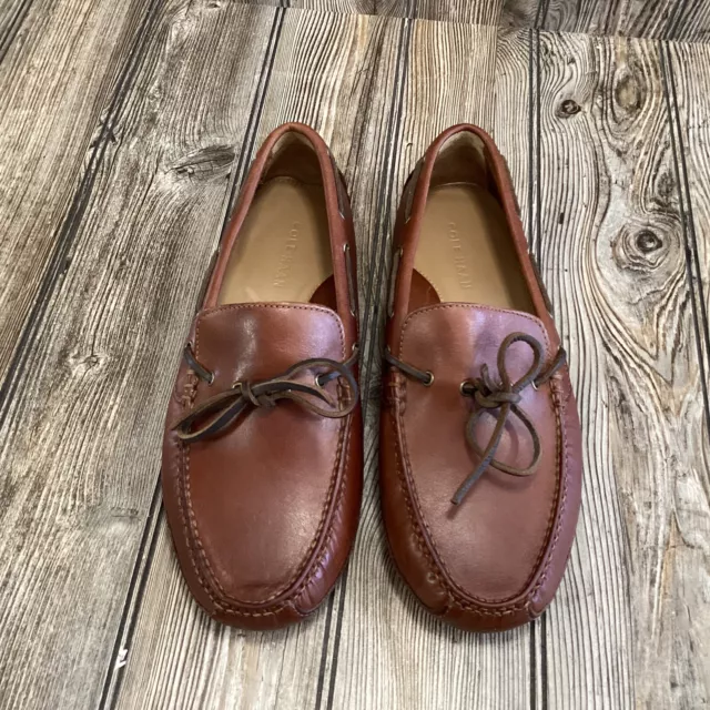 Cole Haan Men's Grant Canoe Camp Loafers Papaya Brown Leather Shoes Size 9.5W 3