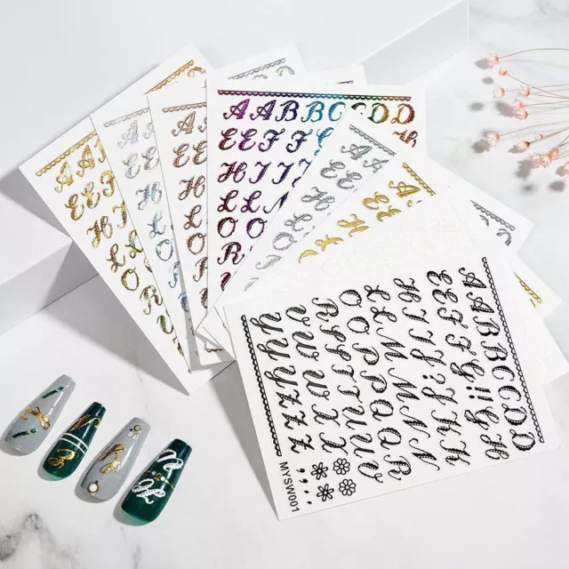 Cheap 3D Lines Nail Stickers Holographic Silver Rose Gold Metal Stripe  Letters Decals Curve Gel Nails Art Sliders Manicure Decor | Joom