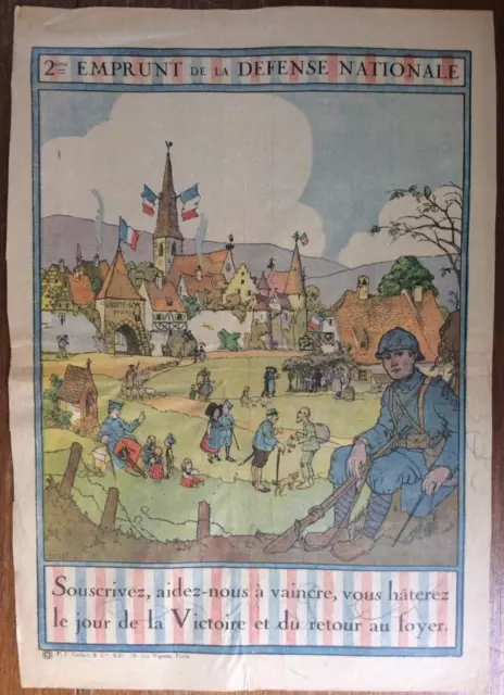 Affichette 1914-1918 : 2ème Emprunt de la Défense Nationale - Hansi