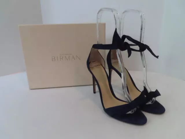 Alexandre Birman Navy Suede Bow Detail Clarita Bali Heels/Shoes EUR 39.5/US 9.5