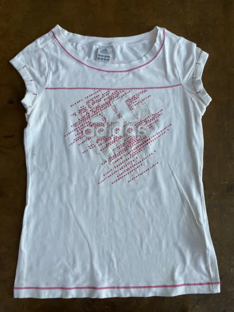 Adidas+++T Shirt++Bianco +Tg 44 ++Vintage++Originale 100%+++Street Wear+++Reuse