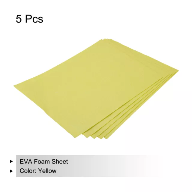 Glitzer EVA Schaumstoffblätter gelb selbstklebende Rückseite 15,7 x 11,8 Zoll 1,6 mm 5 Stck. 3