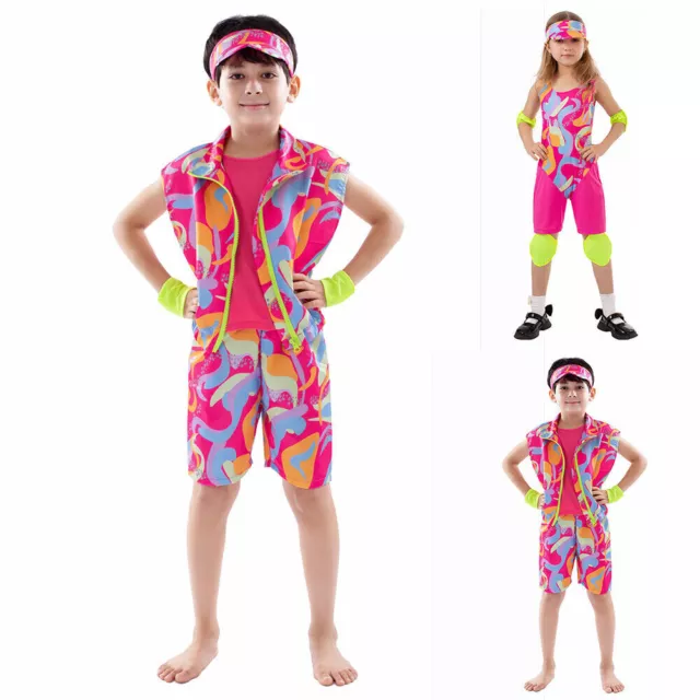 Kids Boys Girl Barbie Margot Robbie Ken Party Cosplay Costume Outfit Fancy Dress