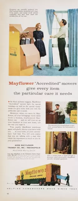 1963 Mayflower Movers Worldwide Draperies Are Carefully Gathered Pleats Print Ad