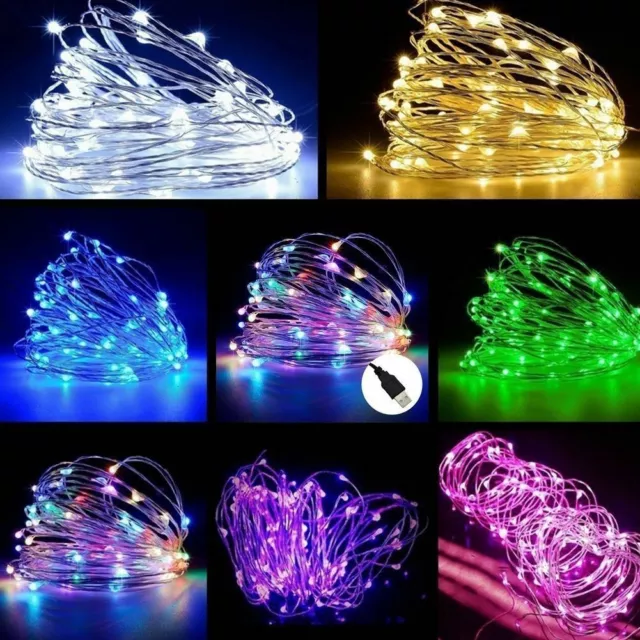 Waterproof USB LED Copper Wire String Fairy Lights Strip 5M 10M For Xmas Party S