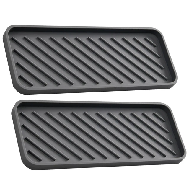 2 pz tappetino drenante silicone gel di silice vassoio lavandino da cucina grigio