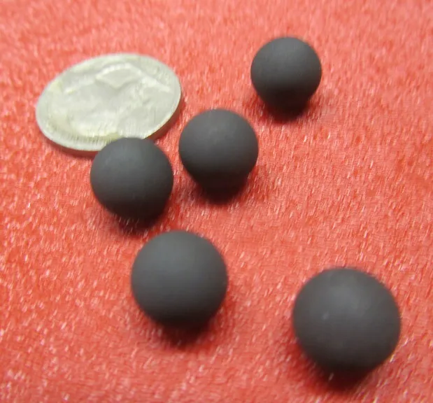 Neoprene Rubber Ball, Black, 3/8" Dia, 5 Pcs