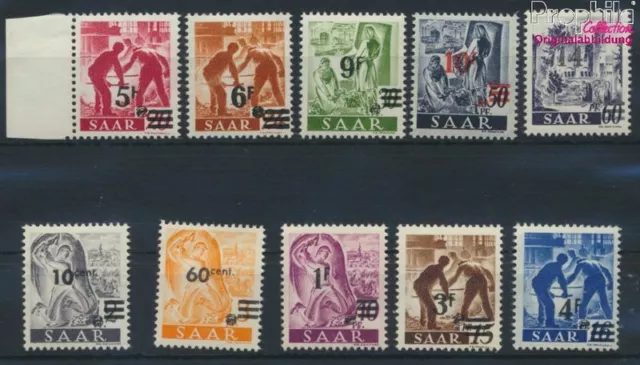 Briefmarken Saarland 1947 Mi 226II-228II,230II-236II postfrisch(9487073