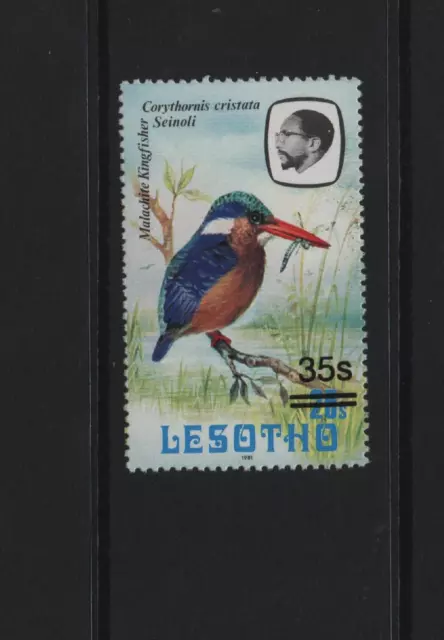 Lesotho 1986 Birds Kingfisher Surcharged odd value 3s on 2s SG720b MNH 1981 impt