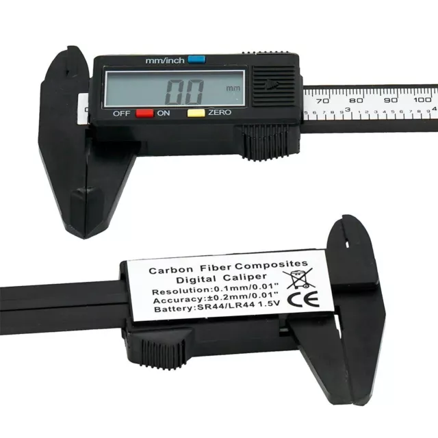 Vernier Micrometer Caliper Gauge 6'' Inch 150mm Digital Electronic  Carbon Fiber 2