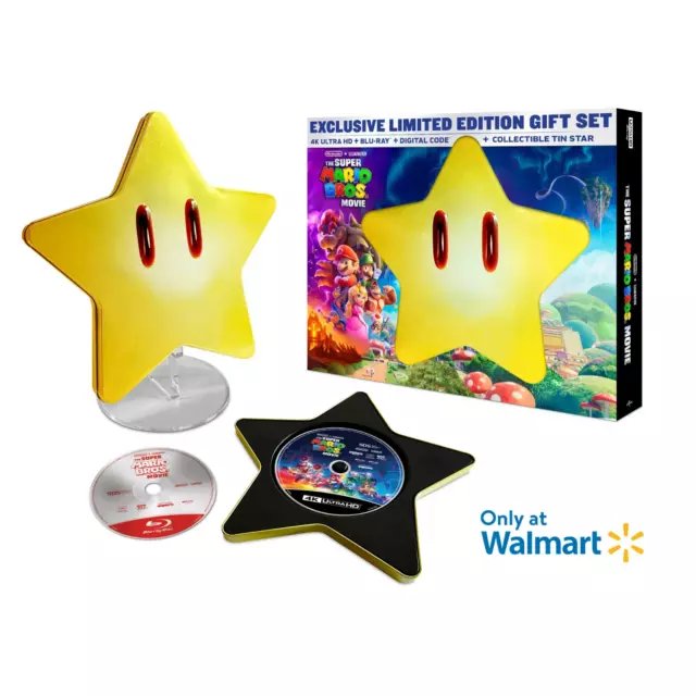 SUPER MARIO BROS Movie Walmart Exclusive BLU RAY Collectible Star Tin ...