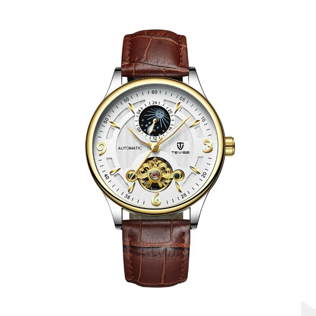 MONTRE M CANIQUE AUTOMATIQUE homme Tevise Hommage or blanc montres
