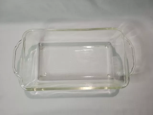 Vintage Fire King Clear Glass Loaf Pan # 409 1 Qt