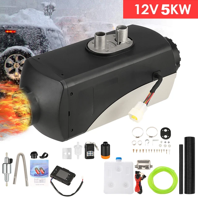 DIESEL AIR HEATER 12V 5KW Tank Remote Control Thermostat Caravan