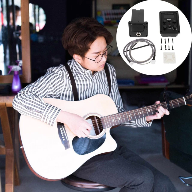 Equalizer Preamp Per Chitarra Acustica Alomejor - 5 Bande EQ, Tuner LCD, Pickup Piezo - Foto 9